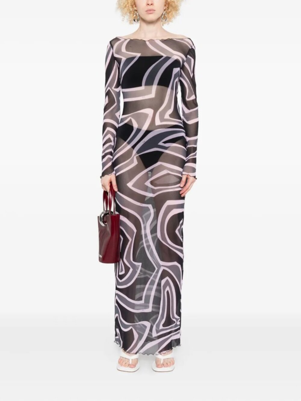Emilio Pucci Labirinto-print long-sleeve maxi dress